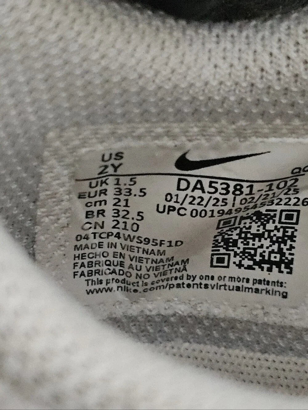Nike Court Legacy Kids' Shoes 2Y Boy Girl White Sneakers